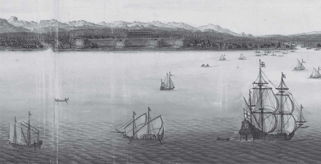 illustration of boats in a harbor