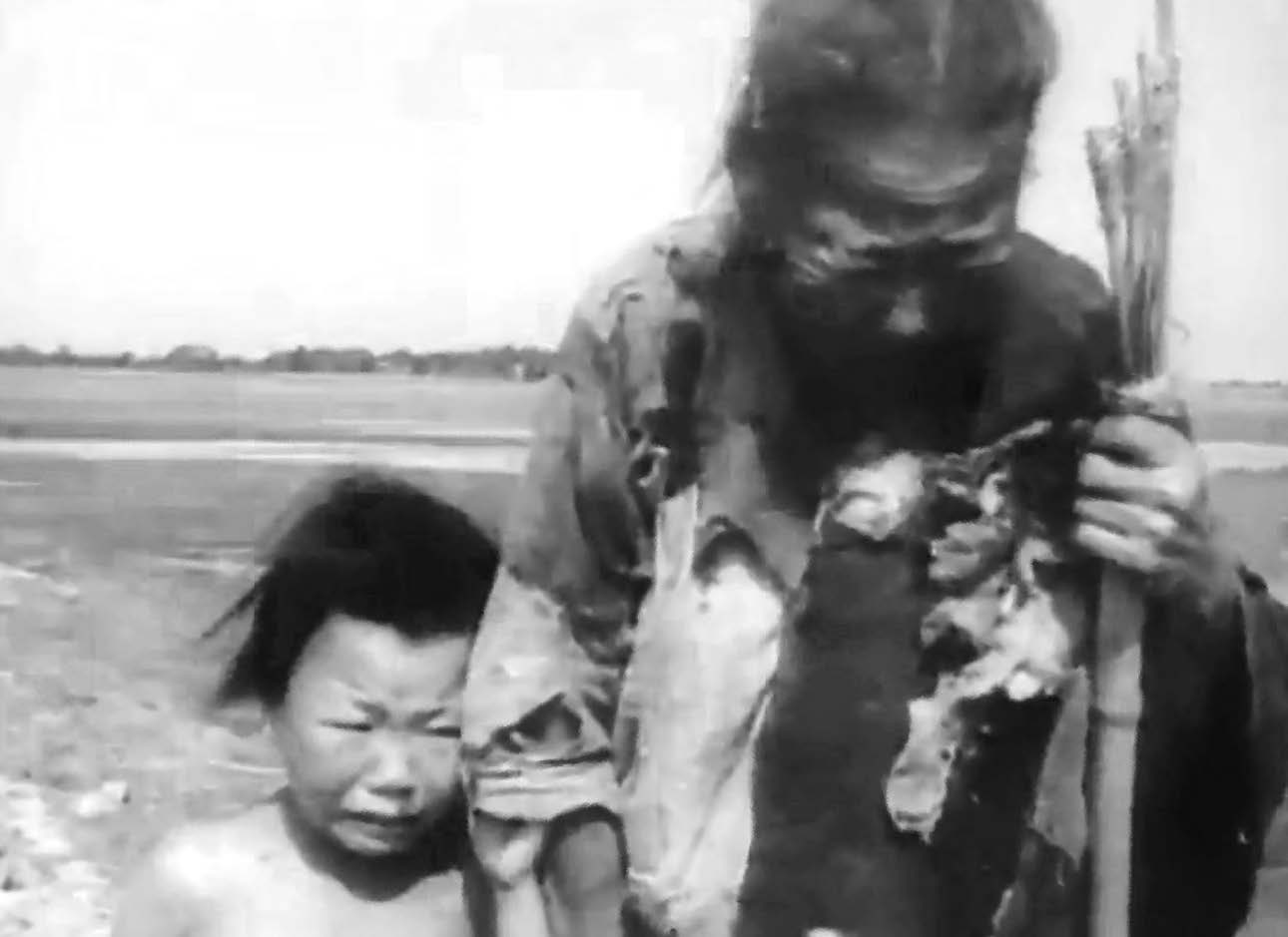photo of a woman and child crying